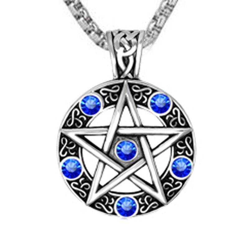 Invert Pentacle Pentagram Star Pewter Pendant Necklace For Lady Boy Man Alchemist Necklace for Men Jewelry Friend Gift