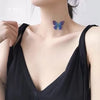 Invisible Chain Blue Butterfly Necklace Choker for Women Girls Vivid Butterfly Sweet Design Neck Accessory Ins