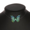 Invisible Chain Blue Butterfly Necklace Choker for Women Girls Vivid Butterfly Sweet Design Neck Accessory Ins