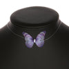 Invisible Chain Blue Butterfly Necklace Choker for Women Girls Vivid Butterfly Sweet Design Neck Accessory Ins