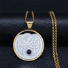 Irish Knot Yin Yang Gossip Natural Stone Stainless Steel Gold Silver Color Chain Necklaces Women/Men Jewelry gargantilla NXS02