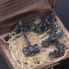 Iron Color Viking hammer Pendant Necklace with Stainless Steel Chain As Men Gift