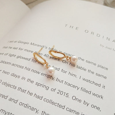 Irregular 925 sterling silver pearl drop earrings simple trendy design wild fashion earrings for women charms fine jewelry