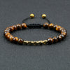 Irregular Copper Beads Braided Bracelet Natural 6mm Tiger Volcanic Lava Bangle For Women Men Handmade Ethnic Tibetan Jewelry