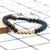 Irregular Copper Beads Braided Bracelet Natural 6mm Tiger Volcanic Lava Bangle For Women Men Handmade Ethnic Tibetan Jewelry