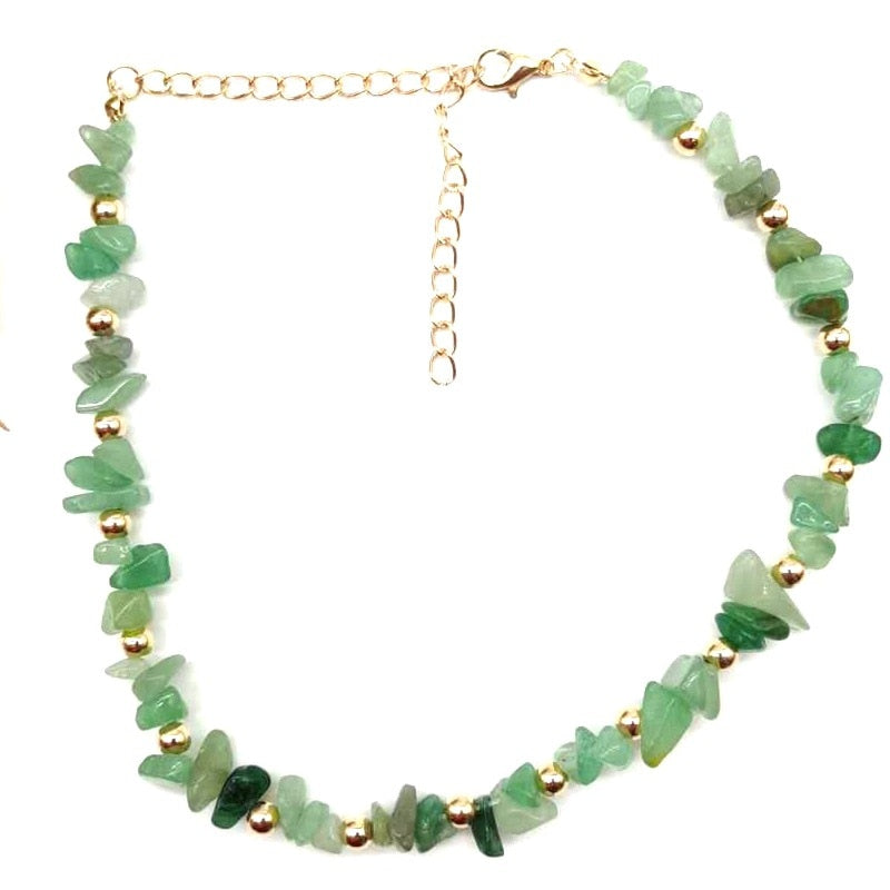 Irregular Natural Energy Crystal Stone Bead Short Chain Necklaces Chokers For Women Girl Party Club Decor Jewelry