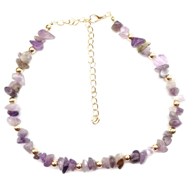 Irregular Natural Energy Crystal Stone Bead Short Chain Necklaces Chokers For Women Girl Party Club Decor Jewelry