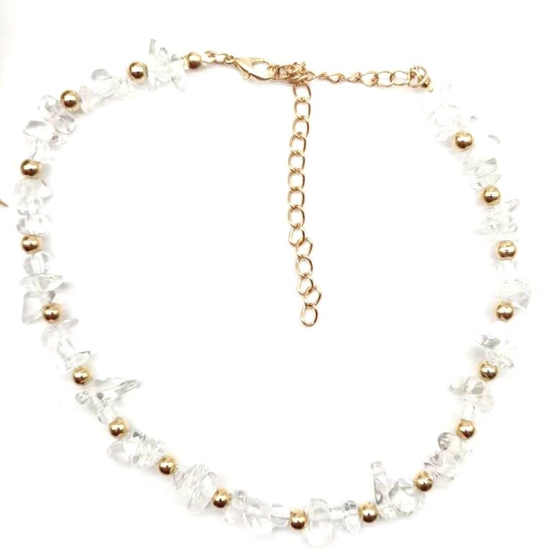 Irregular Natural Energy Crystal Stone Bead Short Chain Necklaces Chokers For Women Girl Party Club Decor Jewelry