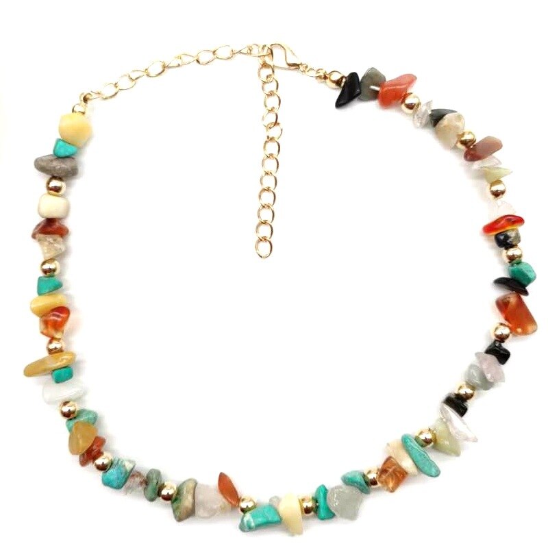 Irregular Natural Energy Crystal Stone Bead Short Chain Necklaces Chokers For Women Girl Party Club Decor Jewelry