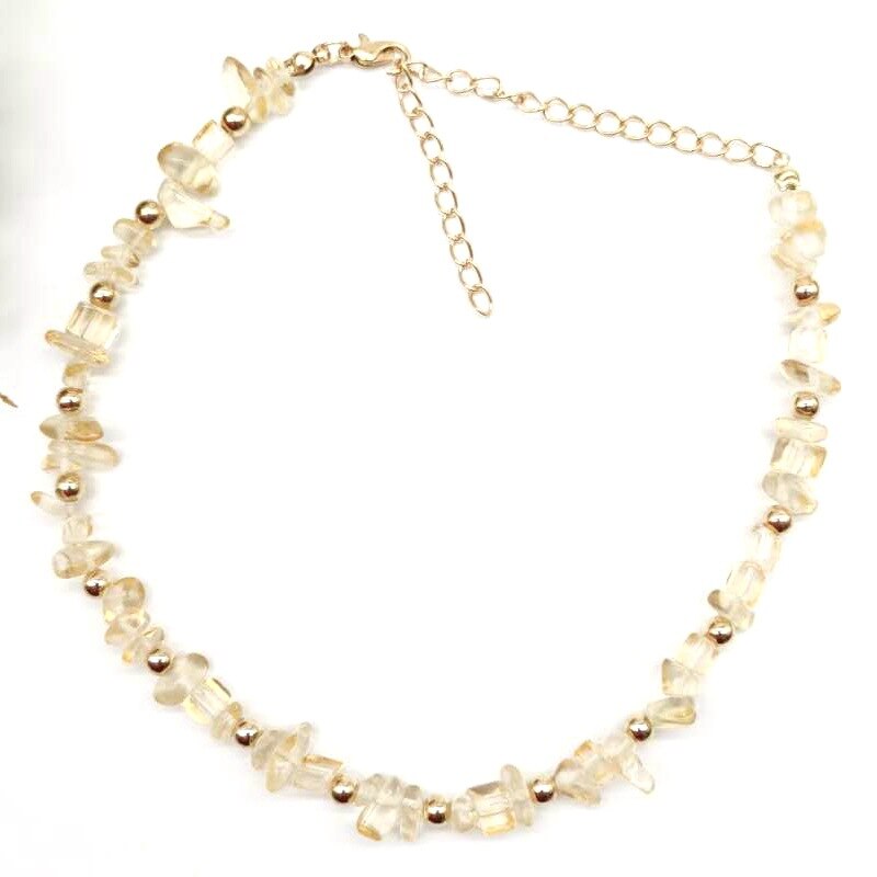Irregular Natural Energy Crystal Stone Bead Short Chain Necklaces Chokers For Women Girl Party Club Decor Jewelry
