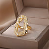 Irregular Round Zircon Rings for Women Stainless Steel Geometric Finger Ring 2023 Trend Bridesmaid Wedding Jewelry Gift anillos