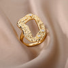 Irregular Round Zircon Rings for Women Stainless Steel Geometric Finger Ring 2023 Trend Bridesmaid Wedding Jewelry Gift anillos