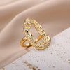 Irregular Round Zircon Rings for Women Stainless Steel Geometric Finger Ring 2023 Trend Bridesmaid Wedding Jewelry Gift anillos