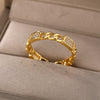 Irregular Zircon Chain Rings For Women Stainless Steel Crystal Finger Ring 2023 Trend Wedding Band Couple Jewelry anillos mujer