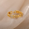 Irregular Zircon Chain Rings For Women Stainless Steel Crystal Finger Ring 2023 Trend Wedding Band Couple Jewelry anillos mujer