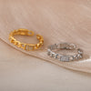 Irregular Zircon Chain Rings For Women Stainless Steel Crystal Finger Ring 2023 Trend Wedding Band Couple Jewelry anillos mujer