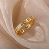 Irregular Zircon Chain Rings For Women Stainless Steel Crystal Finger Ring 2023 Trend Wedding Band Couple Jewelry anillos mujer