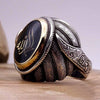 Islam Muslim Rune Ring Men's Ring Metal Religious Charm Accessory Party Jewelry Size 7-11
