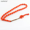 Islamic Chanting Copal Red Brown Bead Bracelet 33 Beads Tasbih Muslim Allah Beads Rosary Moon Star Sign Holid Gifts