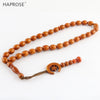 Islamic Chanting Copal Red Brown Bead Bracelet 33 Beads Tasbih Muslim Allah Beads Rosary Moon Star Sign Holid Gifts