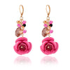 Italian Hot Fashion Handmade Jewelry Flower Shape Design Crystal Earrings for Women Birthd Party Gift Accessory