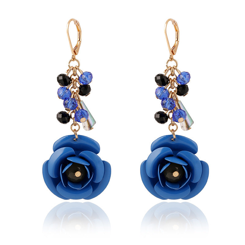 Italian Hot Fashion Handmade Jewelry Flower Shape Design Crystal Earrings for Women Birthd Party Gift Accessory
