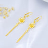 Italian New Fashion Flower Shape Design Long Tassel Earrings Charm Women Birthd Anniversary Party Gift Jewelry Accessories