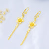 Italian New Fashion Flower Shape Design Long Tassel Earrings Charm Women Birthd Anniversary Party Gift Jewelry Accessories