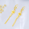 Italian New Fashion Flower Shape Design Long Tassel Earrings Charm Women Birthd Anniversary Party Gift Jewelry Accessories