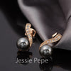 Italina Rigant Elegant Simulated Pearl Earrings Brincos de perola with Genuine Austrian Crystal #JP84859