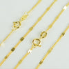 Italy Jewelry 100% Pure 925 Sterling Silver Gold Color 1.8mm Flat Horsew Chain Choker Necklace 40cm/45cm Long for Women Girls