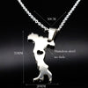 Italy Map Pendant Necklaces Stainless Steel Chain for Women Men Silver Color Italian Italia Choker Necklace Jewelry Gift N504S01