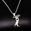 Italy Map Pendant Necklaces Stainless Steel Chain for Women Men Silver Color Italian Italia Choker Necklace Jewelry Gift N504S01