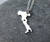 Italy Map charm Pendant Necklace Jewelry and Love Hearts Geography Geometry Home Country Mountain River Memorial Necklace