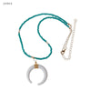 Ivory Bone Horn Necklace Crescent Moon Chokers Pendant Necklace Women