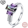 2020 New Amethyst Rainbow & Pink White Topaz 925 Sterling Silver Ring Size 6 7 8 9 For Women Wedding Engagement Fine Jewelry