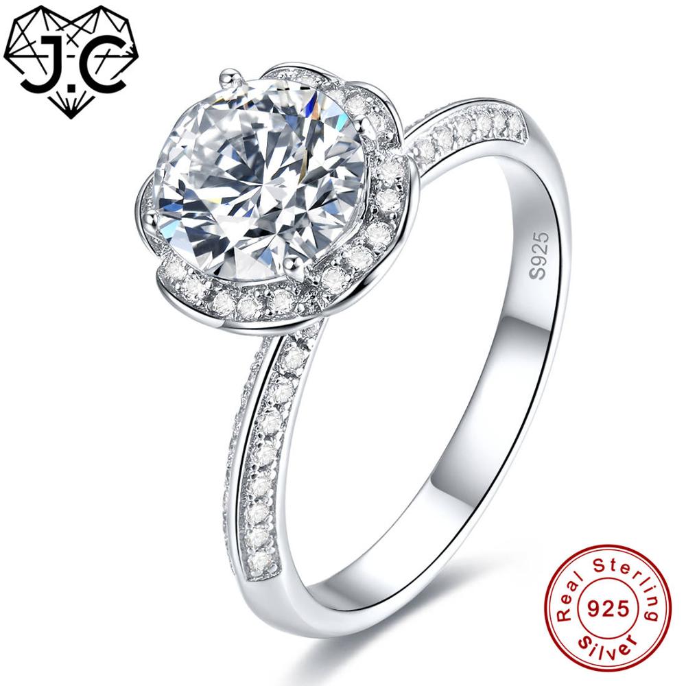 8*8 mm Round Cut High Quality Rainbow & White Topaz Real 925 Sterling Silver Ring Size 6 7 8 9 Luxury For Women Fine Jewelry