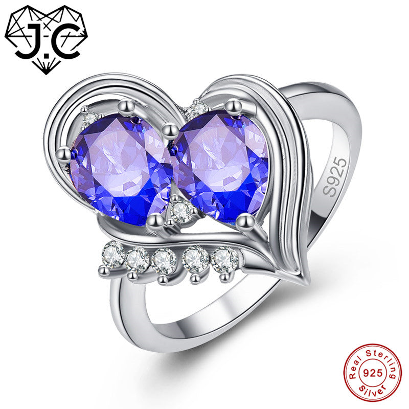 Charm Water Drop Rainbow Topaz & Tanzanite 925 Sterling Silver Ring Size 6 7 8 9 Attractive Women Anniversary Fine Jewelry