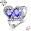 Charm Water Drop Rainbow Topaz & Tanzanite 925 Sterling Silver Ring Size 6 7 8 9 Attractive Women Anniversary Fine Jewelry