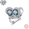 Charm Water Drop Rainbow Topaz & Tanzanite 925 Sterling Silver Ring Size 6 7 8 9 Attractive Women Anniversary Fine Jewelry