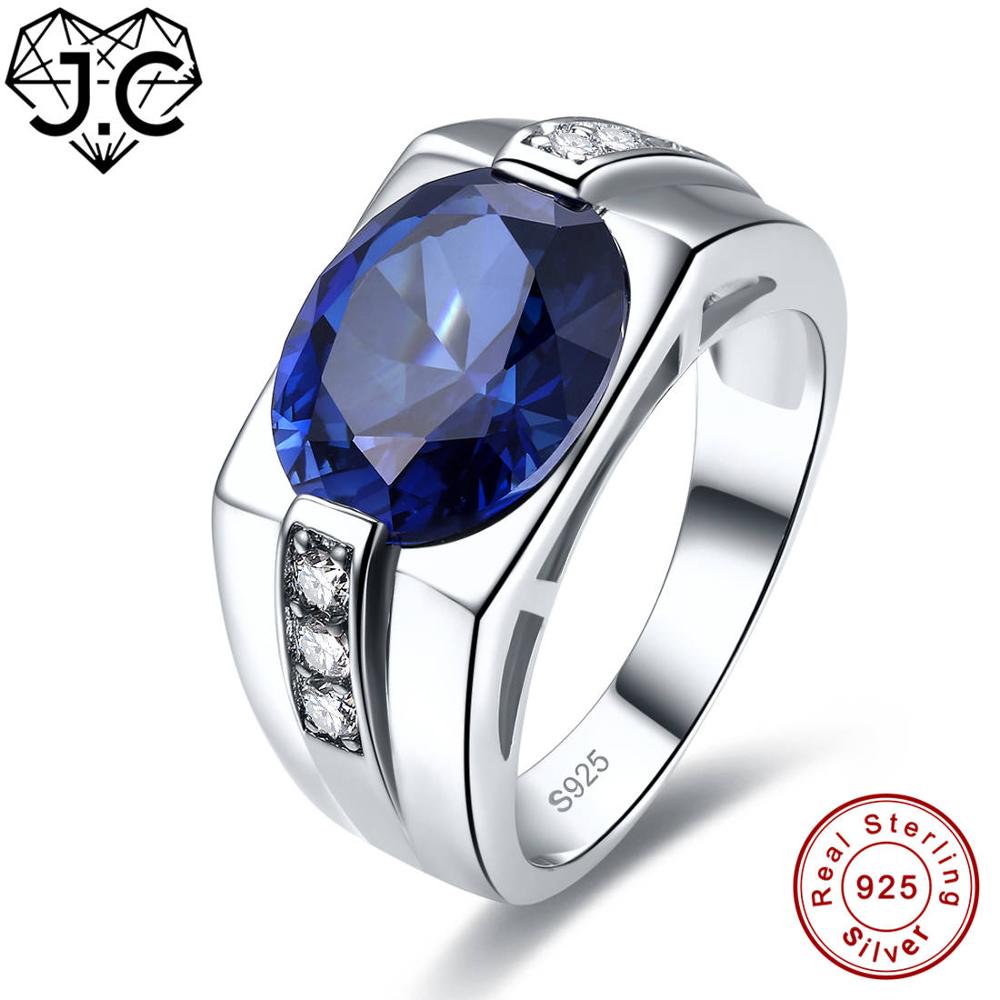 Engagement Women Fine Jewelry Sapphire &Tanzanite &White Topaz Classic Style Solid 925 Sterling Silver Ring Size 7 8 9 10