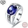Engagement Women Fine Jewelry Sapphire &Tanzanite &White Topaz Classic Style Solid 925 Sterling Silver Ring Size 7 8 9 10