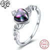 Heart Cut Ruby Spinel & Rainbow White Topaz Real 925 Sterling Silver Ring Size 6 7 8 9 For Lovers Classic Fine Jewelry Gift