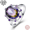 High Quanlity Oval Rainbow Amethyst & Blue Pink Topaz Solid 925 Sterling Silver Ring Size 6 7 8 9 Women Luxury Fine Jewelry