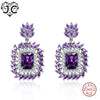 Marquise Amethyst Princess Amethyst & Sapphire 925 Sterling Silver Drop Earrings Luxury Elegant Women Wedding Fine Jewelry