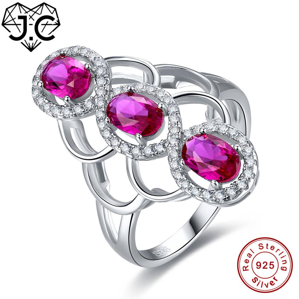Oval Interlocking Design Ruby Spinel & Rainbow Topaz Solid 925 Sterling Silver Ring Size 6 7 8 9 Luxury Women Fine Jewelry
