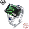 Unisex Wedding Ring Fine Jewelry Emerald & Spessartine & Blue & Ruby Topaz 100% Solid 925 Sterling Silver Ring Size 6 7 8 9