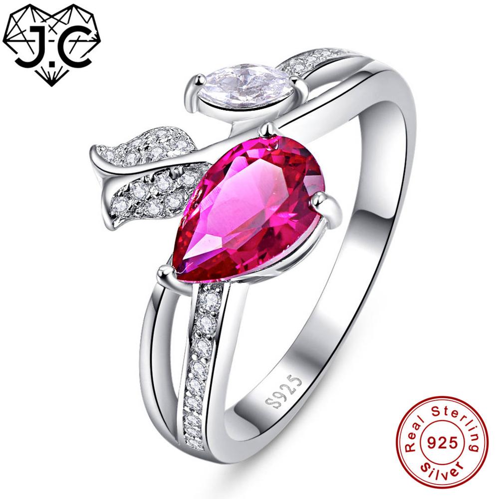 Water Drop Charms Ruby Spinel & Tanzanite Real 925 Sterling Silver Ring Size 6 7 8 9 Luxury Elaborate For Women Fine Jewelry