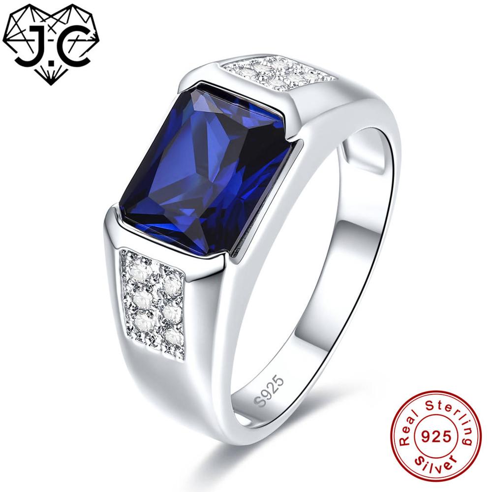 Women Men Vintage Design Luxury Blue Sapphire & Tanzanite & White Topaz 925 Sterling Silver Ring Size 7 8 9 10 Fine Jewelry