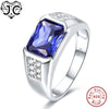 Women Men Vintage Design Luxury Blue Sapphire & Tanzanite & White Topaz 925 Sterling Silver Ring Size 7 8 9 10 Fine Jewelry